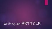 English powerpoint: Writing an Article