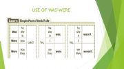 English powerpoint: Use of was and were