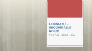 English powerpoint: Countables and non countables (Some any a an) Part 1