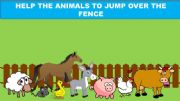 English powerpoint: Help the farm animals to jump over the fence