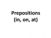 English powerpoint: Prepositions (in, on, at)