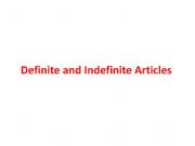 English powerpoint: Definite and Indefineite Articles