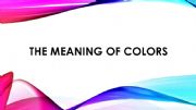 English powerpoint: The Meaning of Colors