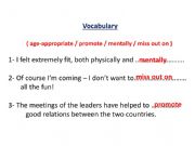 English powerpoint: Vocabulary and answering  questions