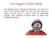English powerpoint: Yurii Gagarin the first man in the space