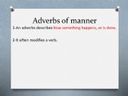 English powerpoint: Adverbs of manner
