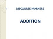 English powerpoint: DISCOURSE MARKERS: ADDITION