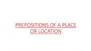 English powerpoint: Prepositions of the place