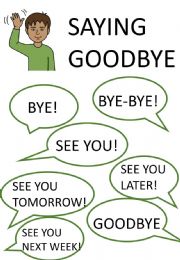 English powerpoint: Greetings, goodbies and introductions mini poster