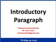 English powerpoint: How to write an introductory paragraph