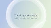 English powerpoint: The simple sentence 