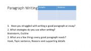 English powerpoint: Framed Paragraph