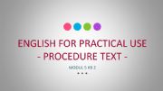 English powerpoint: procedure text : recipes