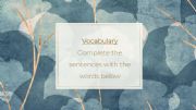 English powerpoint: Vocabulary Practice
