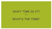 English powerpoint: Telling the time