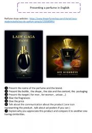 English powerpoint: Presenting a perfume 