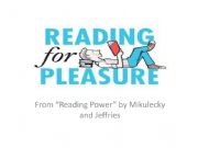 English powerpoint: How to Build Pleasurable Reading