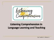 English powerpoint: Listening Comprehension in Language Learning and Teaching
