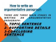 English powerpoint: how to write an argumentative paragraph