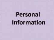 English powerpoint: Personal Information