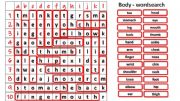 English powerpoint: Parts of the body - wordsearch