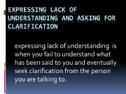 English powerpoint: Expressing lack of understanding