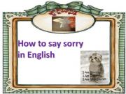 English powerpoint: HOW TO SAY SORRY IN ENGLISH