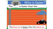 English powerpoint: Which car is faster/slower?