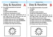 English powerpoint: speaking exam card DAY & ROUTINE