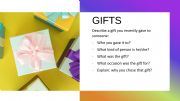 English powerpoint: Conversation on Gifts