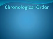 English powerpoint: Chronological Order