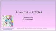 English powerpoint: A/ An/ The 