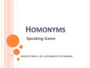 English powerpoint: Homonyms