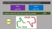 English powerpoint: Quiz - usually/used to and Prepositional verbs