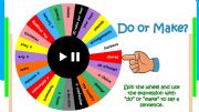English powerpoint: Do or Make - spinning wheel