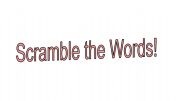 English powerpoint: {Scramble the Words} Simple Past Tense