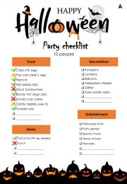 English powerpoint: Halloween party checklist - quantifiers