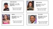 English powerpoint: Guessing who - cards