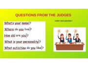 English powerpoint: Speaking preparation TALENTS PPT