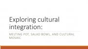 English powerpoint: Cultural theories: melting pot and salad bowl / cultural mosaic