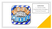 English powerpoint: Three words game