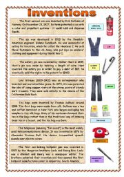 English worksheet: Inventions 