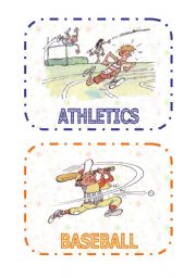English worksheet: Sports flashcards (1 of 3)