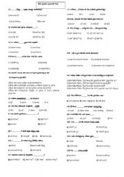 English worksheets for 8th grade