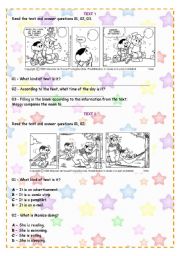 English worksheet: Comic Strip - Comprehension text and grammar