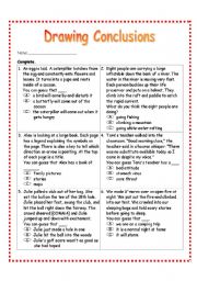 Free Drawing Conclusions Worksheets 4th.