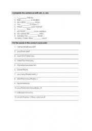 English Worksheets: Verb Be