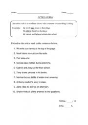 English Worksheets: Verbs Worksheet