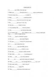 English Worksheets: VERBS MIX 2ND ESO