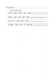 English Worksheets: Find the odd one